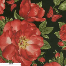 Fleur Large Roses rot/grün/schwarz