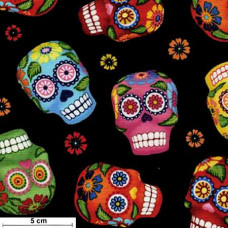 Flower Skulls - Totenköpfe bunt/schwarz
