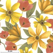 Canto Large Flowers orange/gelb/oliv/cream