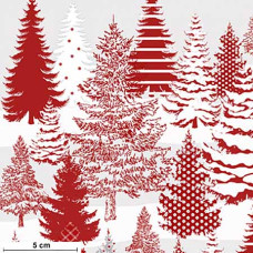 Holiday Lane Trees  rot/silber/ws