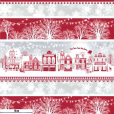 Holiday Lane Border rot/silber/ws