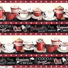 Time for Hot Cocoa Border ws/rot/schwarz