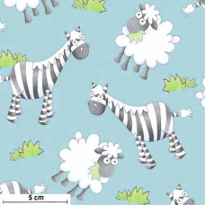 Noahs Story Sheep and Zebra sw/ws/gn/hellblau