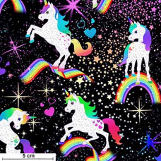 Unicornd in Space bunt/silbermet./schwarz