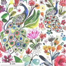 Tree of Life Flowers Peacocks bunt/ws
