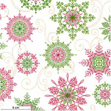 Winter Garden Snowflakes grün/rot/ws