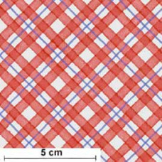 Strawberry Garden Diagonal Grid bl/crm/rot