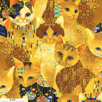 Bejeweled Cats goldmet./bunt