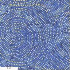 Tonga Batik Dotted Spirals gelb/blau