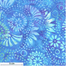 Tonga Batik Splashy Floral blau/hellblau