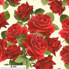 Vintage Roses large Roses rot/grün/cream