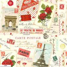 Vintage Roses Post Cards multi/cream
