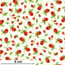 Vintage Roses Tiny Rosebuds rot/grün/cream